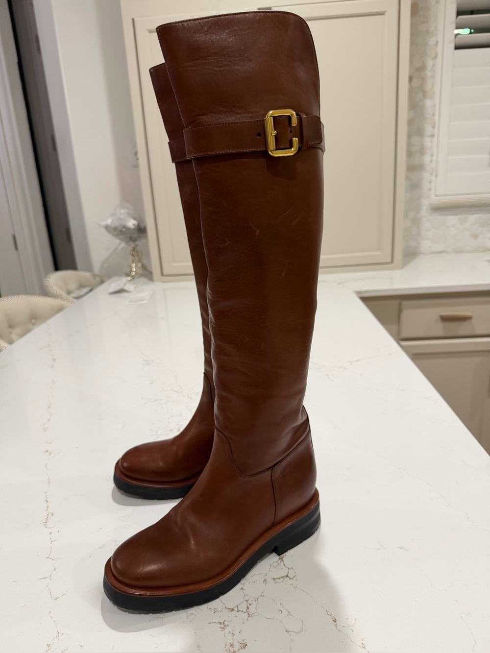 Chloe Codington Leather Knee-High Riding Boots Size 39